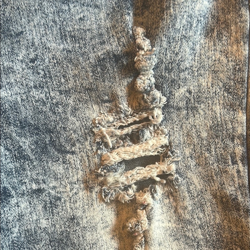 Multi Zipper Acidwash Jeans - Size 9 - Picture 6 of 9